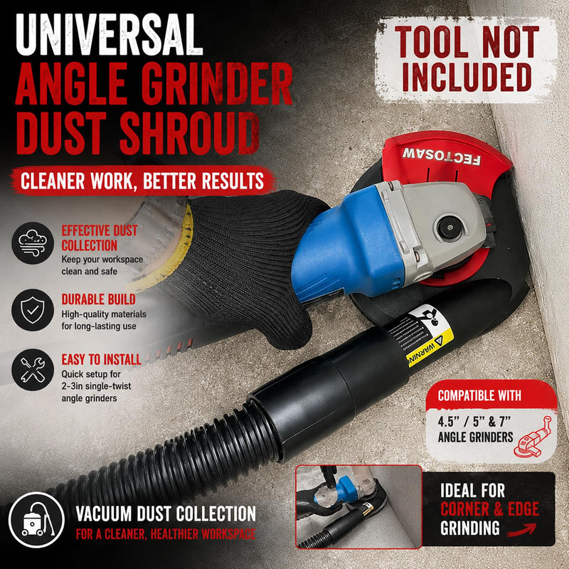 Dust Shroud for Angle Grinder with Diamond Grinding Cup Wheel, 4.5–5 Inch & 7 Inch, Universal Concrete Surface Grinding Tool for Marble and Granite (5-inch Dust Shroud + Grinding Wheel) 5-inch Dust Shroud + Grinding Wheel