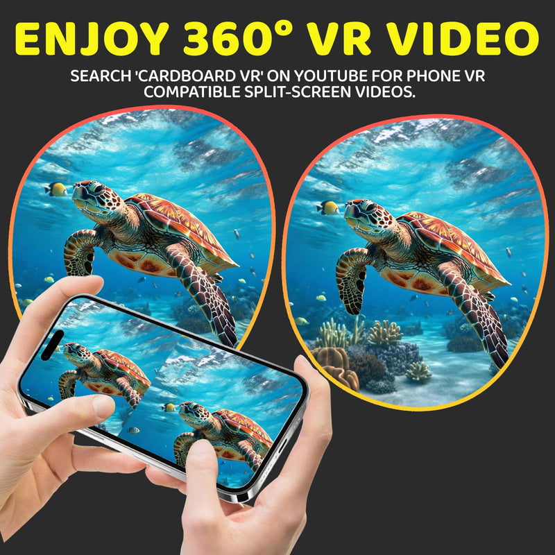 VR Headset for Phone with Controller, Virtual Reality Goggles for Kids & Adult 3D Family 110° FOV Anti-Blue Light HD Lenses, Compatible with iPhone17/16/15/14/13/12/11, Samsung, Android (Black) Black