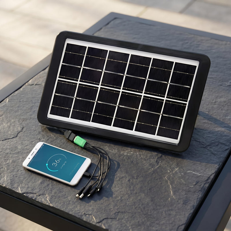 Solar Panel for Camera, 3W Solar Charger Compatible with Ring Spotlight & All-New Stick Up Outdoor Cam Battery, 10ft Long Cable with USB-C to Ring Barrel Plug Adapter (Black)