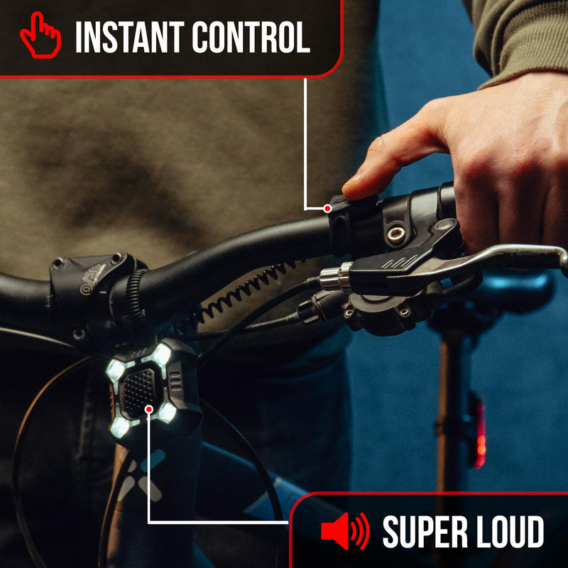 [New V2] ZIREN 120-140dB USB-C High-Traffic Bike Horn & LED Light - Loudest Electric Horn - New V2 Control Switch - V2 USB-C Rechargeable - IPX4 Waterproof Ziren / Usb-c