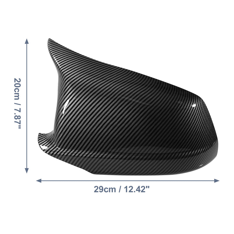 X AUTOHAUX Pair Car Exterior Rear View Mirror Covers Cap Replacement for BMW 5 Series F10 F11 F18 528i 530i 535i 550i 2011-2013 Carbon Fiber Pattern Black Carbon Fiber