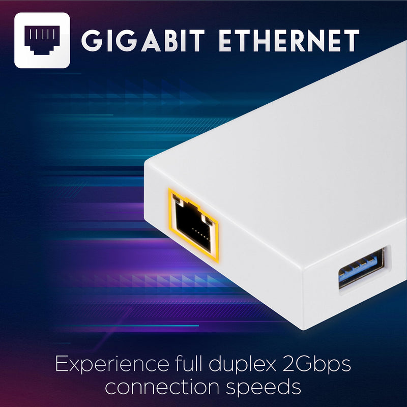 TRENDnet USB C to Ethernet Gigabit Adapter, TUC-ETGH3, Compact USB Type C Hub, 3 x USB 3.0 Ports, 1 x RJ-45 Gigabit Ethernet Port, Windows and Mac Compatible, White USB-C 1 x Gigabit| 3 x USB