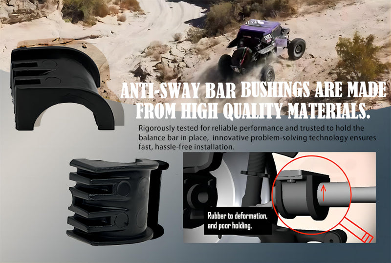 Rear Stabilizer Bar Bushings For 2005-2019 Polaris Ranger 500 570 700 800 (4PS) 4