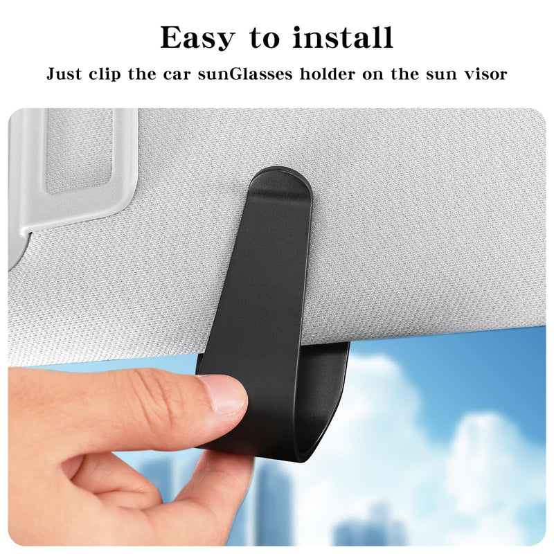Sunglass Holder for Car Visor Clip Eyeglass Sunglass ABS Plastic Car Asset Accessories for Men Women Necessities Car Sun Visor Auto Trucks Van SUV Organizer