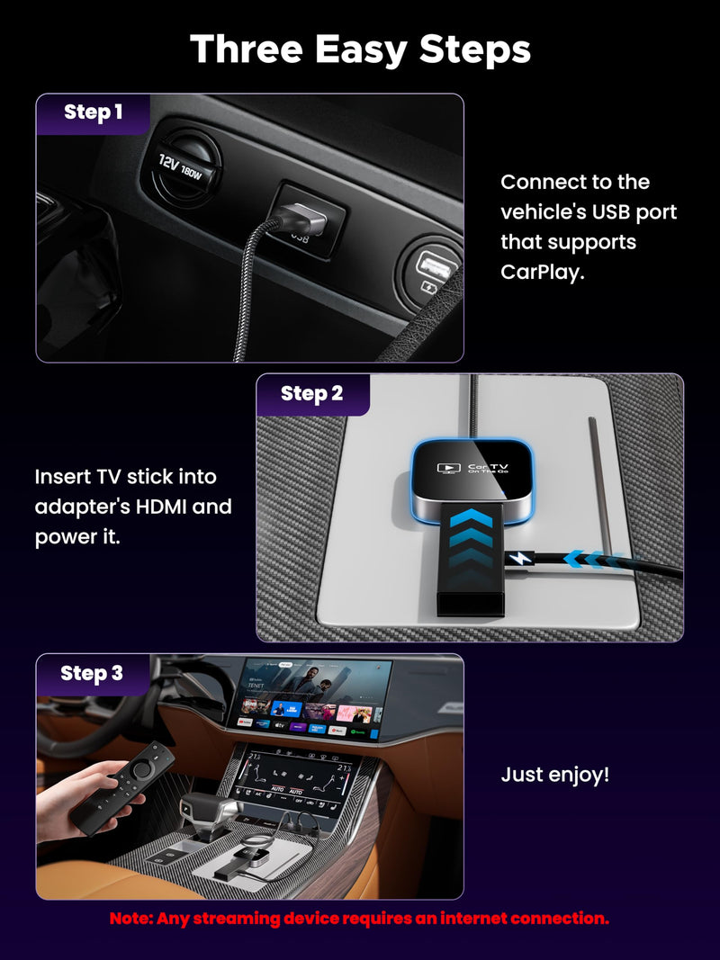 2-in-1 Wireless CarPlay Adapter & Autolink Pro 2026[Car TV Mate,Metal Case] | Convert Wired to Wireless Car Play with HDMI Input for TV Stick, Screen Mirroring & Streaming, Fit for 2016+ Vehicles-Black Black