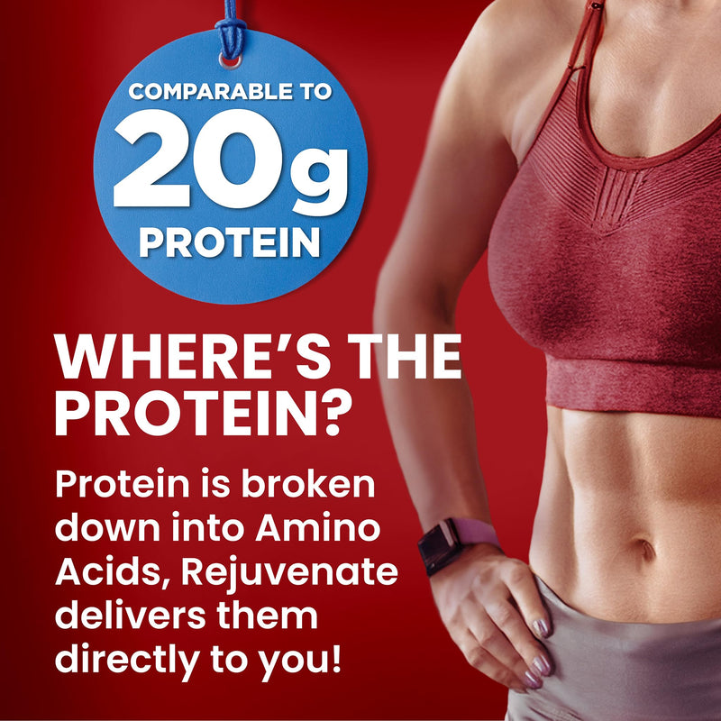 Rejuvenate, Perfect Amino Acid Blend, 1 Stick = 20g Whey Protein, 5 Calories, Vegan Friendly EAA + BCAA for Muscle Growth, Strength & Energy, GLP-1 & Bariatric Support, No Bloat, No Sugar Raspberry Burst 0.19 Ounce (Pack of 14)