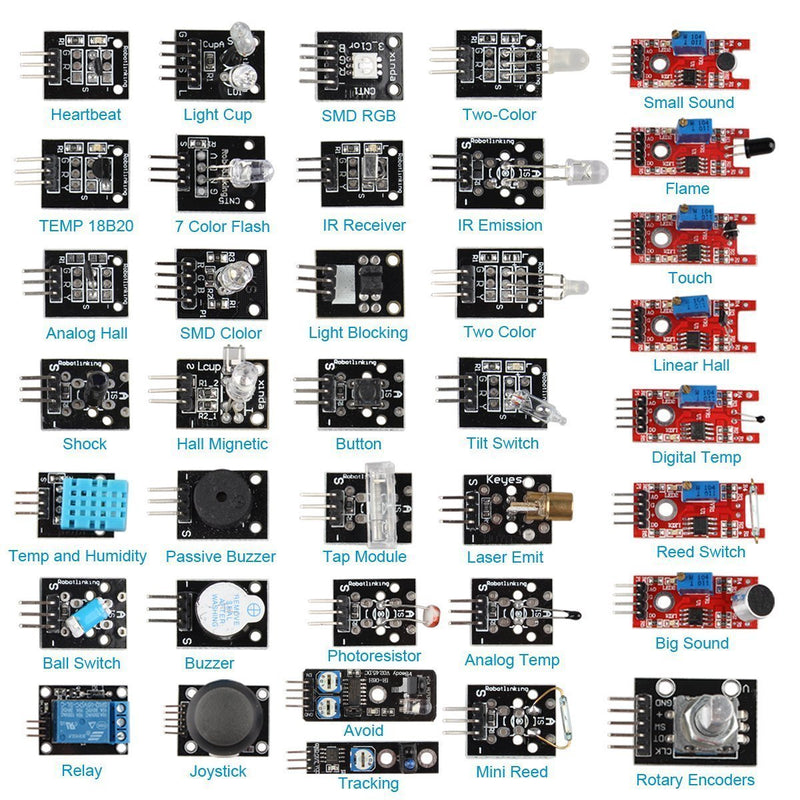 [AUSTRALIA] - HiLetgo 37 Sensor Assortment Kit for Arduino & Raspberry Pi - 37 in 1 Robot Project Starter Kit