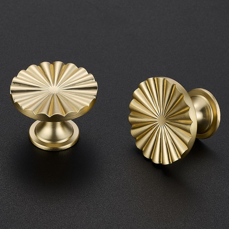 10 Pack Gold Cabinet Knobs Brushed Gold Dresser Knobs Zinc Alloy Dresser Hardware for Closet, Wardrobe and Cupboard Round Vintage Drawer Pulls 10