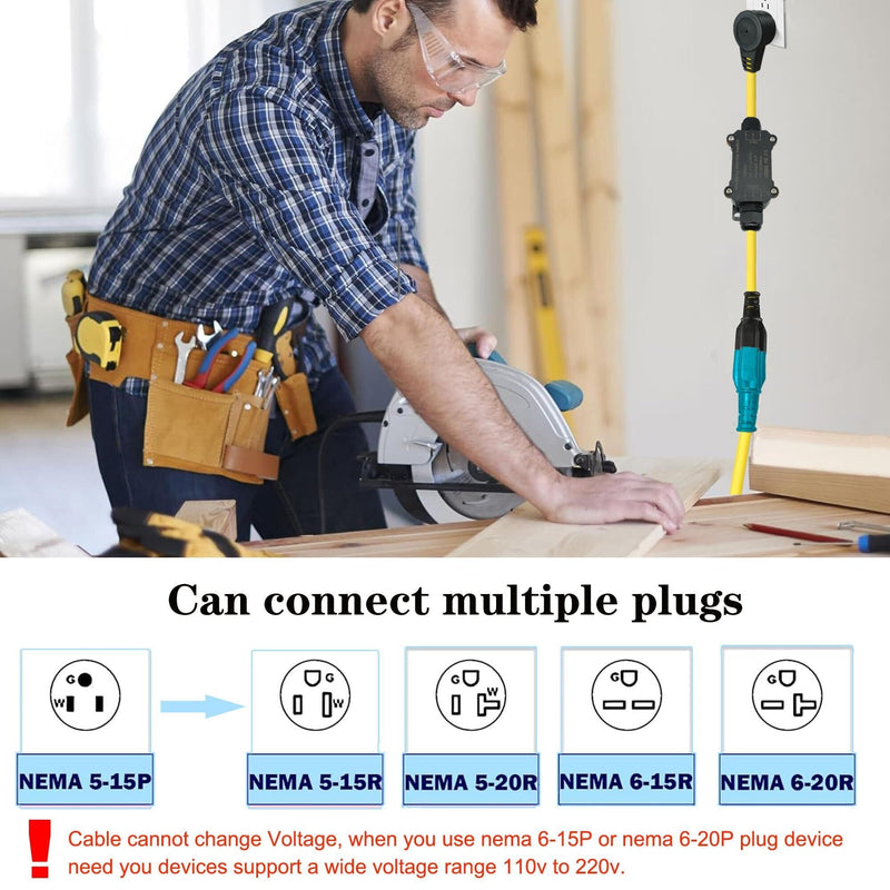 Outdoor Wireless Remote Control Outlet Plug,AC110V Waterproof Remote Control Power Switch,AC110V/120V/250V/20A Heavy Duty Smart Outlet,164FT Range,Suitable for Lamps,Electrical Equipment,etc AC110V waterproof Outlet Switch