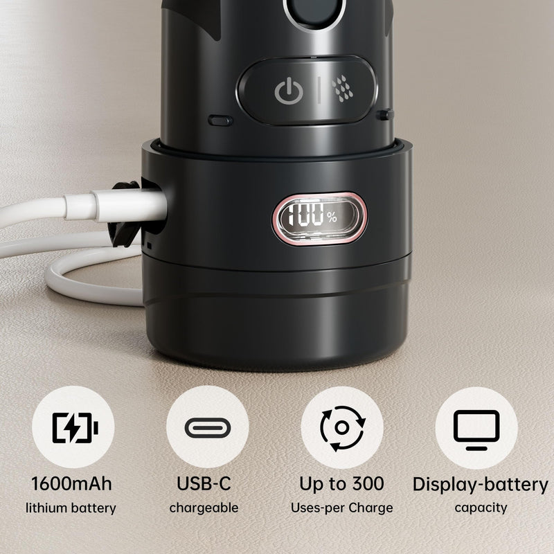 Portable Bidet for Travel, Personal Hygiene Sprayer Bottle for Women Men, Mobile Bidet Portable for Toilet,Electric Handheld High-Pressure Foldable USB-C Battery-Powered (Black) Black