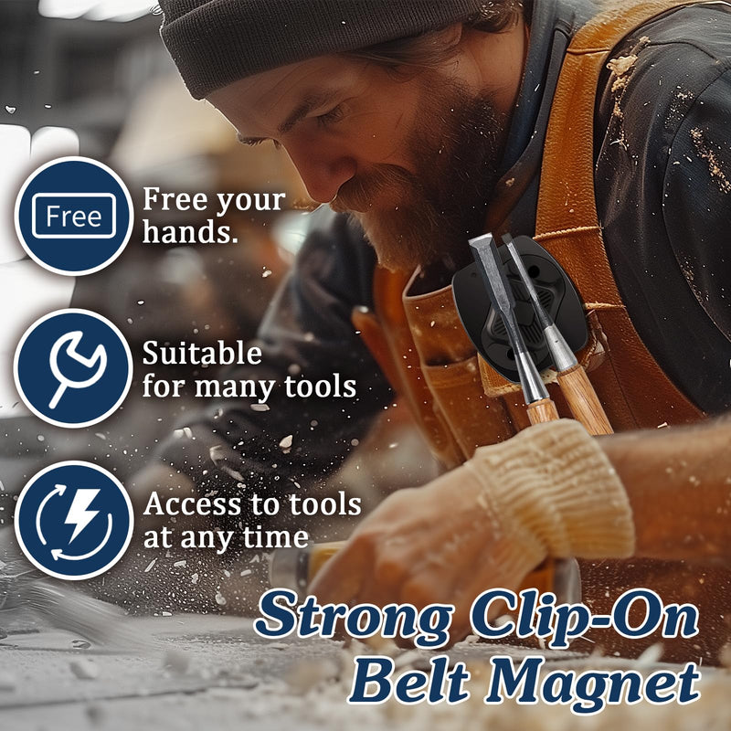 Magnetic Tool Holder, Full Metal Magnetic Belt Clip Holster for Screws, Nails, Hammer, Pliers, Spanner, Sockets, and Any Magnet Hardware, Great for Electricians, Plumbers, Carpenters, Gift for Men/Dad 2Pack Magnetic Tool Holder