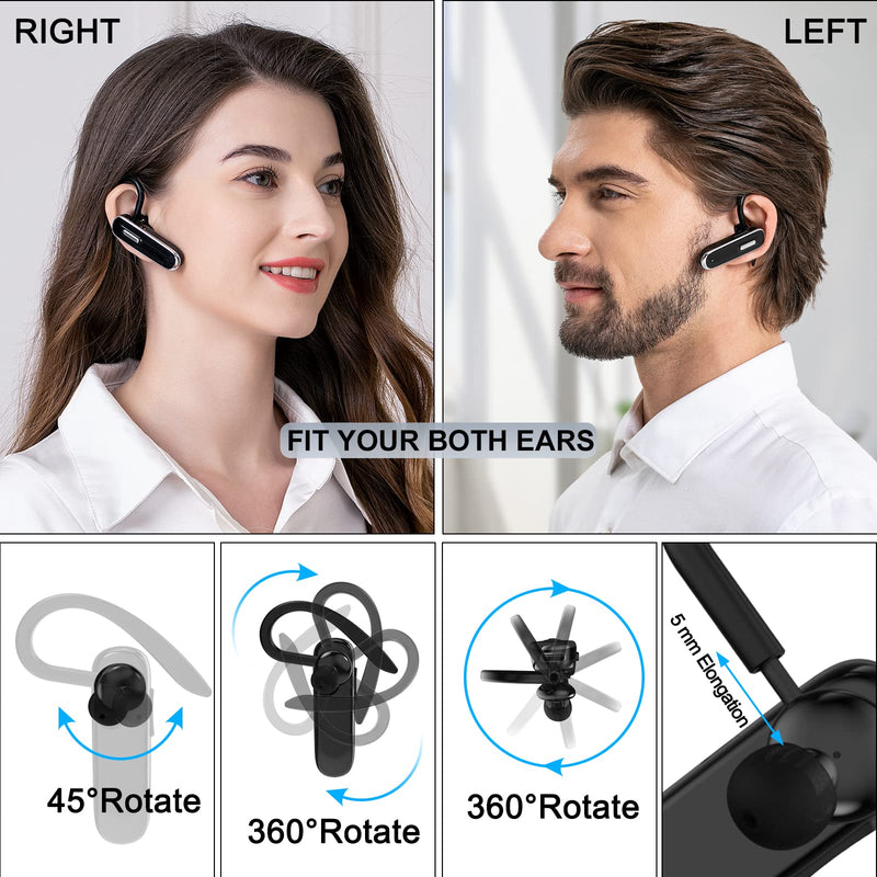 Bluetooth Earpiece V5.1, Wireless Hands-Free Headset with Charging Case, Built-in Microphone for iPhone Android Business Calls Bluetooth headset with charging case Brown