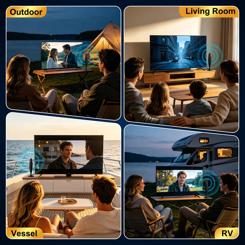 TV Antenna Indoor for Local Channels,2026 Digital Antenna for Smart TV | with Magnetic Base,3600+ Miles High Gain Long-Range Receiption with Amplifier Signal Booster,Support 4K 1080P/ Older TVs TX-D011AF