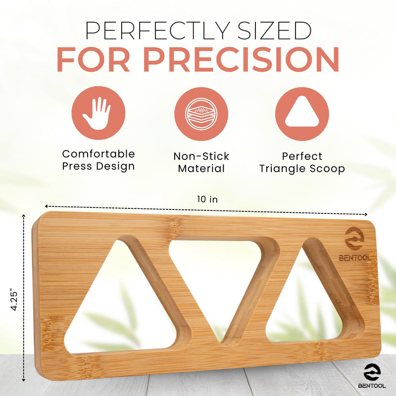 Onigiri Mold Set for Japanese Gift - Bamboo Medium Rice Ball Mold Kit for a DIY Bento Picnic - Wooden Rice Molds for Kids' and Family Lunch/Snack