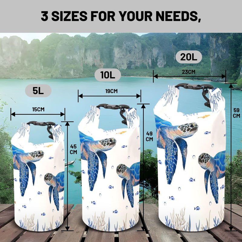 Waterproof Dry Bag,Roll Top Waterproof Backpack 2L/5L/10L/20L/30L/40L Floating Lightweight Bags for Kayaking, Boating, Fishing, Swimming Camping Turtle-C 20L
