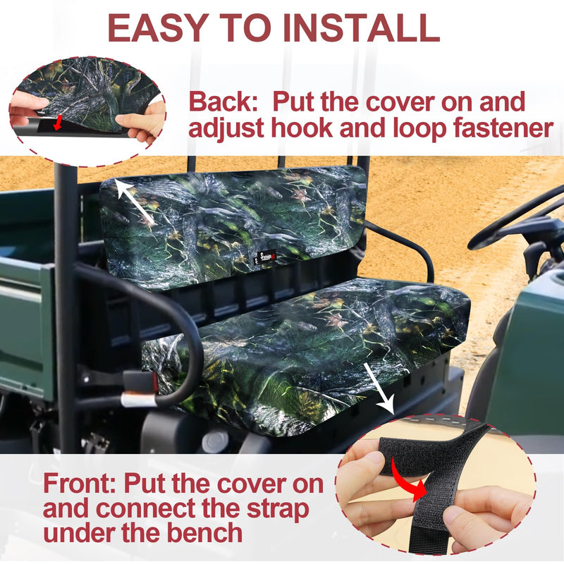 StarknightMT Mule 4010 Seat Cover UTV Mule Seat Cover Compatible with Kawasaki Mule 4010 4000 3000 3010 2001-2023 Camo Mule Bench Seat Covers