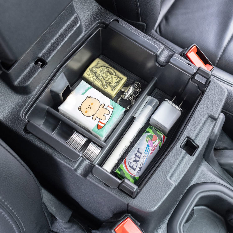 PIMCAR Center Console Organizer for Jeep Wrangler JL/JLU (2018-2025) & Gladiator JT (2020-2025) | Armrest Storage Tray | Interior Accessories (Not for JK/JKU) | Black Liner Trim