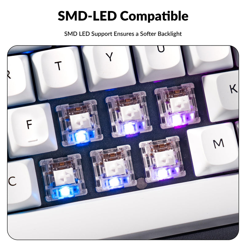 Keychron Silent K Pro White Mechanical Switches – 110 PCS, Quiet Linear 38gf, Factory Pre-Lubed, SMD-LED Compatible, 3-Pin Hot-Swappable, Smooth Typing for Gaming & Office 3-Pin Silent K Pro White Switch 38gf