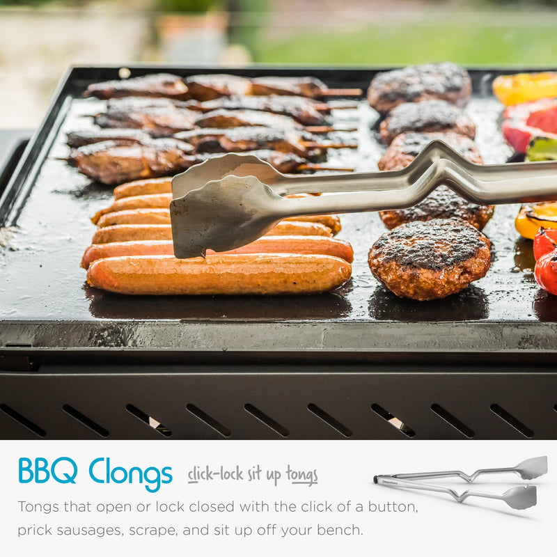 Dreamfarm Premium & Durable Barbecue Set with BBQ Brizzle, Clongs, Chopula, & Magnetic Utensil Holder - Stainless Steel