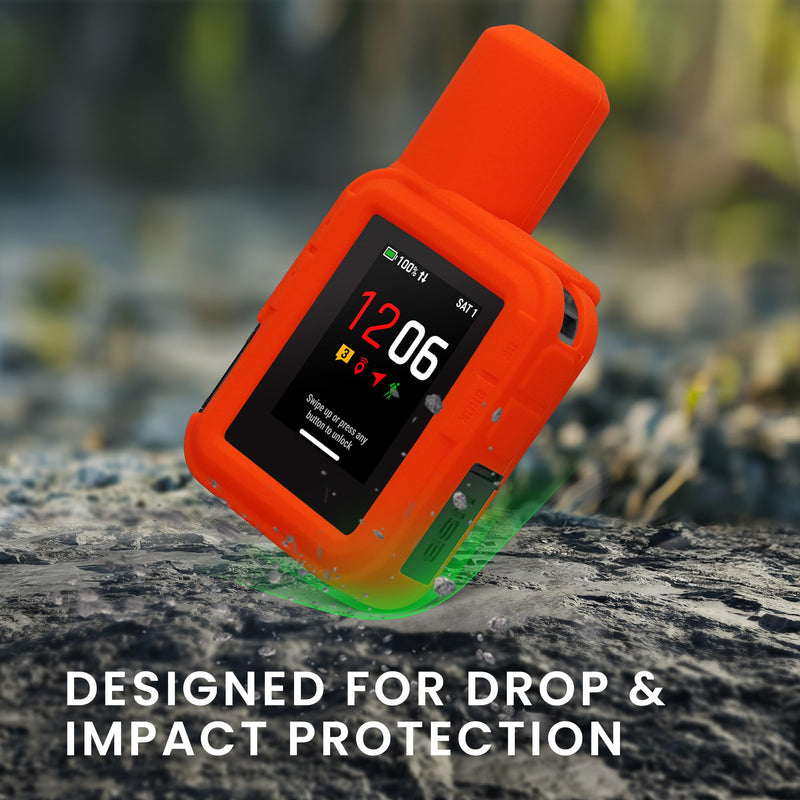 kwmobile Silicone Case for Garmin inReach Mini 3 / Mini 3 Plus Case - Protective Cover for GPS Handheld - Anti-Slip Outdoor Sleeve in Orange