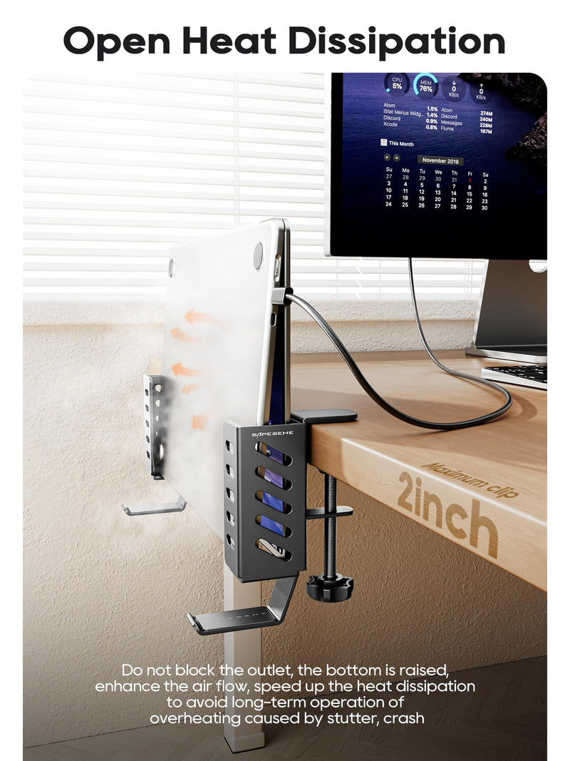 Laptop Holder Vertical, Laptop Stand for Desk Black