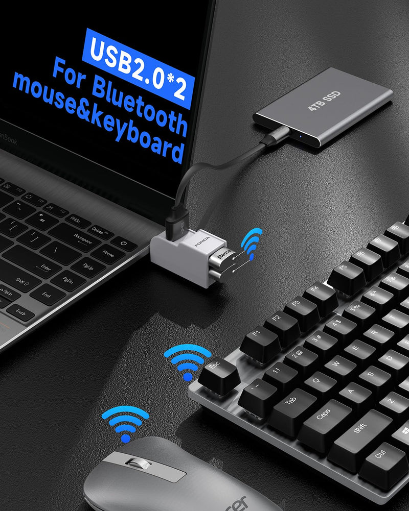 Mini USB Hub 3-Port USB Splitter 1 in 3 Out, USB Expander Adapter with USBA 3.0 Data Transfer Port, 2 USB 2.0 Ports Hub, USB Dongle for PC, Laptops, Keyborad, Mobile Hard Disk and More(White) White