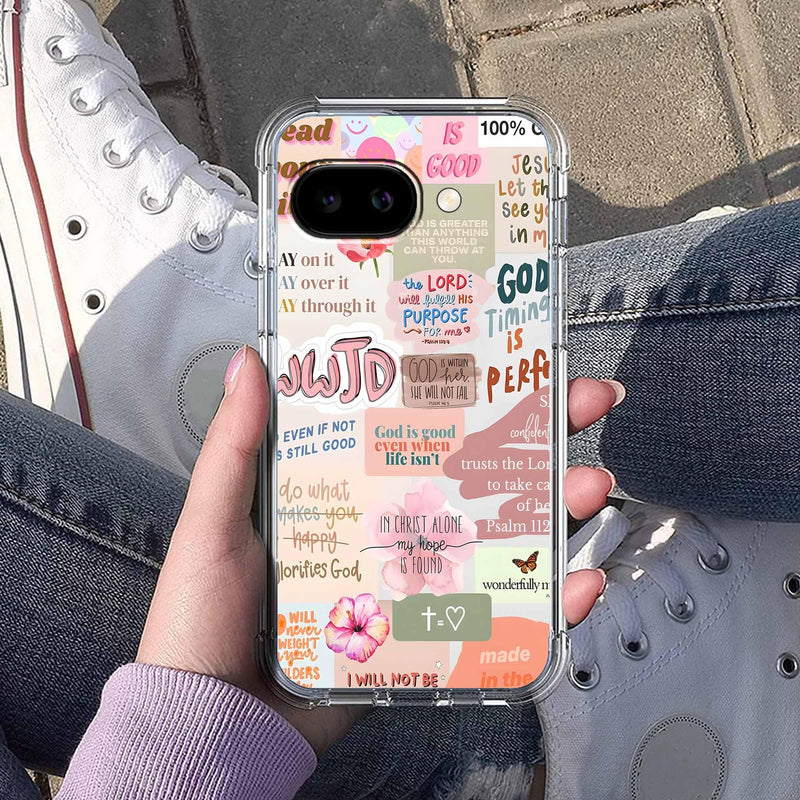 Case for Google Pixel 10a with Christian Design,Jesus Bible Verse Collage,Clear Slim Soft TPU Bumper Phone Cover,6.3”(Christian,P10a)