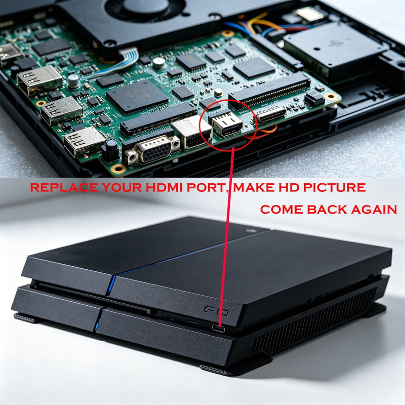 3PCS HDMI Port Replacement for Playstation4 PS4 Jack Socket Connector | for Interface Console Accessories Parts with Repair Kits