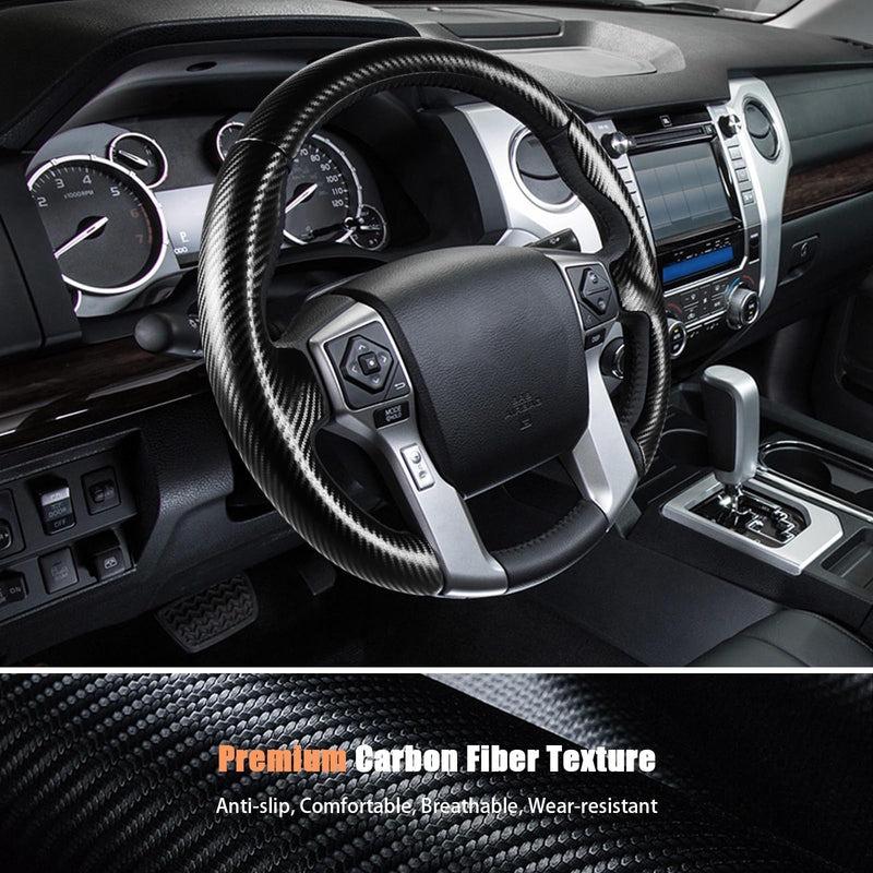 Aimato Customized Steering Wheel Cover for Toyota Tacoma 2012-2023/4Runner 2010-2024/Tundra 2014-2021/Sequoia 2014-2022 Thin,Anti-Slip,Scratch-Resistant Exclusive Car Accessory for Toyota Matte Black