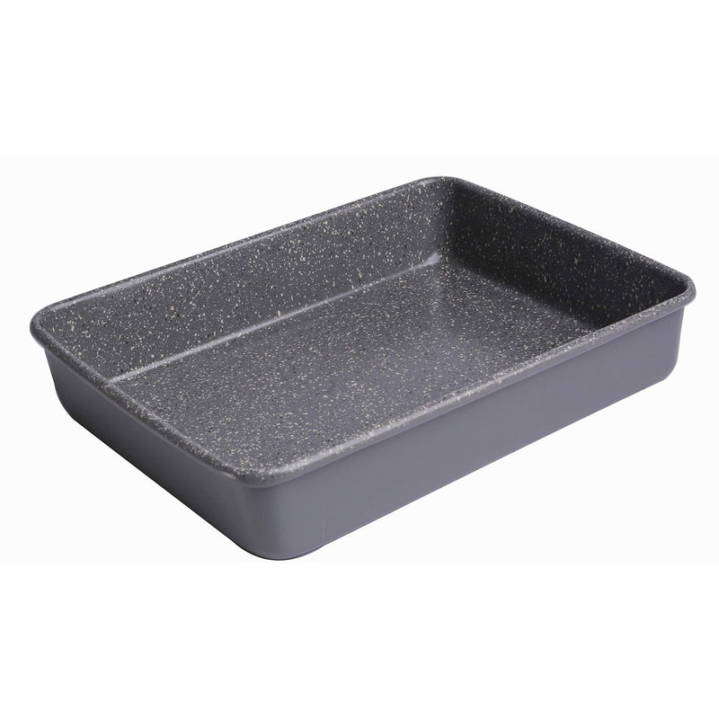 casaWare 11 x 9 x 2-inch Toaster Oven Ultimate Series Commercial Weight Ceramic Non-Stick Coating Baking Pan (Silver Granite) Silver Granite
