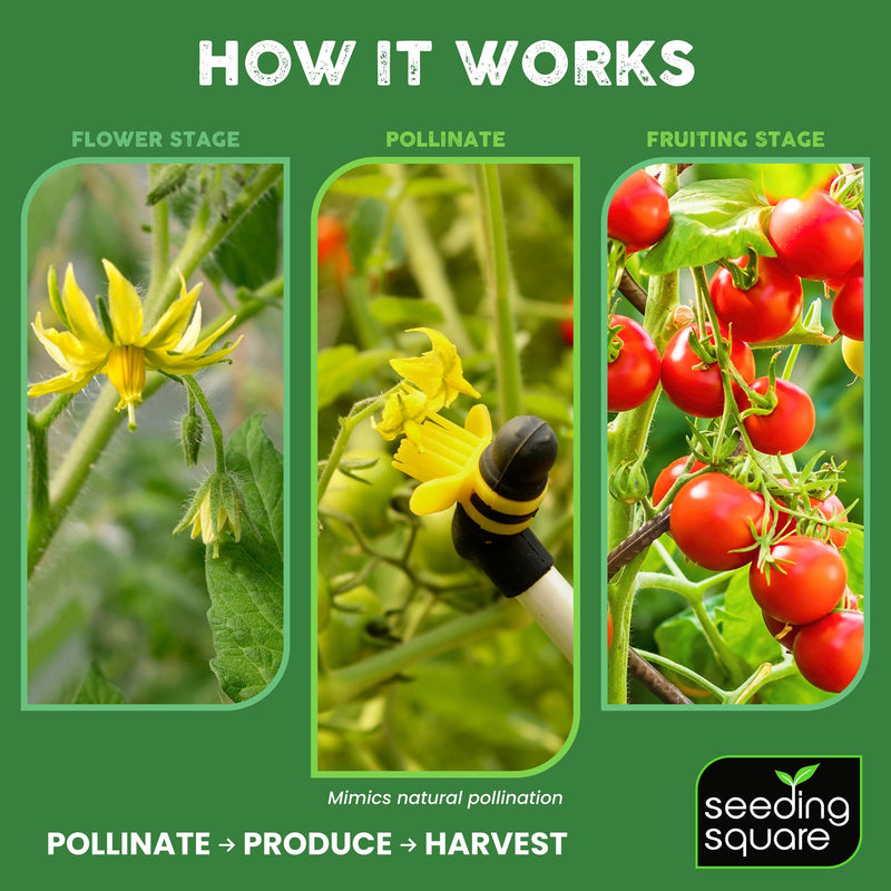 Seeding Square Handheld Pollinator Tool for Vegetable Gardening – Soft Silicone Brush, Manual Gardening Tool for Indoor and Outdoor Use, Boosts Garden Yields