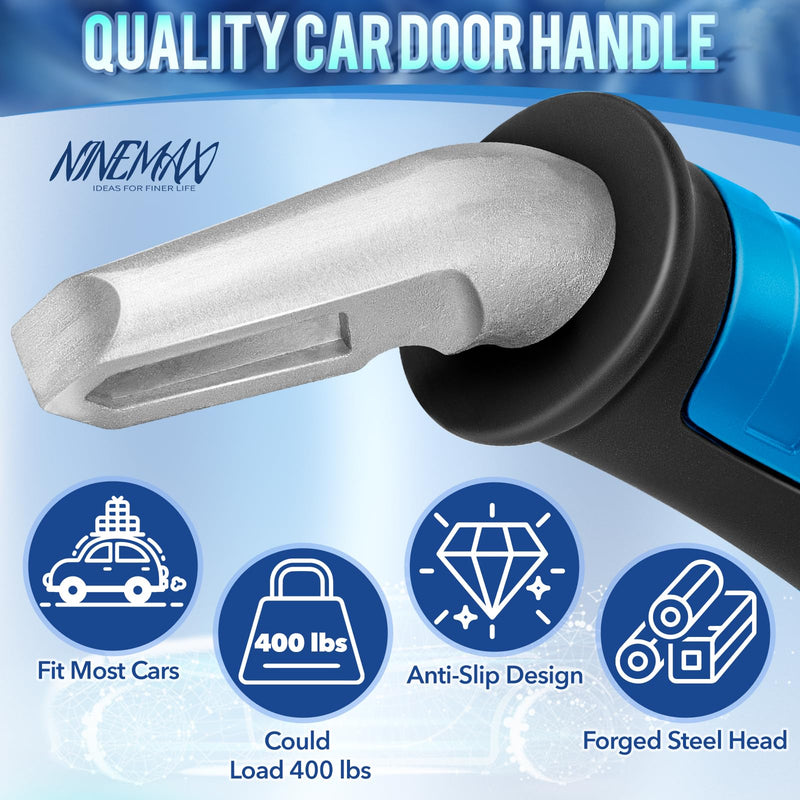 NINEMAX Car Door Handle for Elderly Car Handle Assist Support, Auto Grab Handles, Portable Car Door Cane for Seniors, Handicap (Black, Blue 1 pc) Black/Blue-1pc