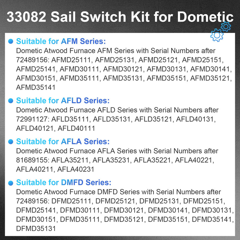 33082 Sail Switch with Upgraded Bracket Kit for Select Dometic Atwood RV Furnace