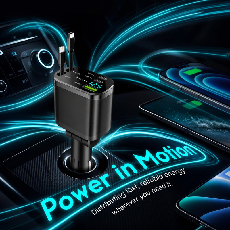 The Retractable car Phone Charger (Supporting USB C Fast Charging) is a Must-Have Gift for Cars and is Suitable for iPhone 17/16/15/14 Series. It can Ensure Your Safety Throughout the Process.