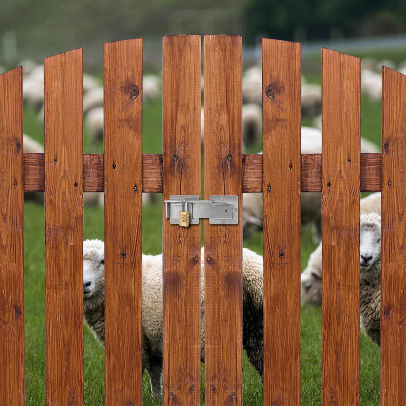 Flip Gate Latch with Padlock Hole,gate Latch for Fence, Heavy Duty Double gate Latch for Wooden Fence,Swing and Sliding Open Gate,Barn Door, Shed, Vinyl Fence, Yard Silver (1 Pcs)