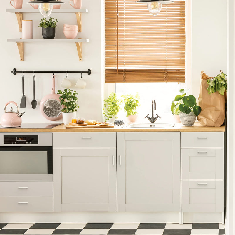 Ravinte 10 Pack Square Kitchen Cabinet Handles - Brushed Nickel Cabinet Hardware - 3 inch Hole Centers - Dresser Pulls - Slim Solid Drawer Handles 3 Inch Hole Center