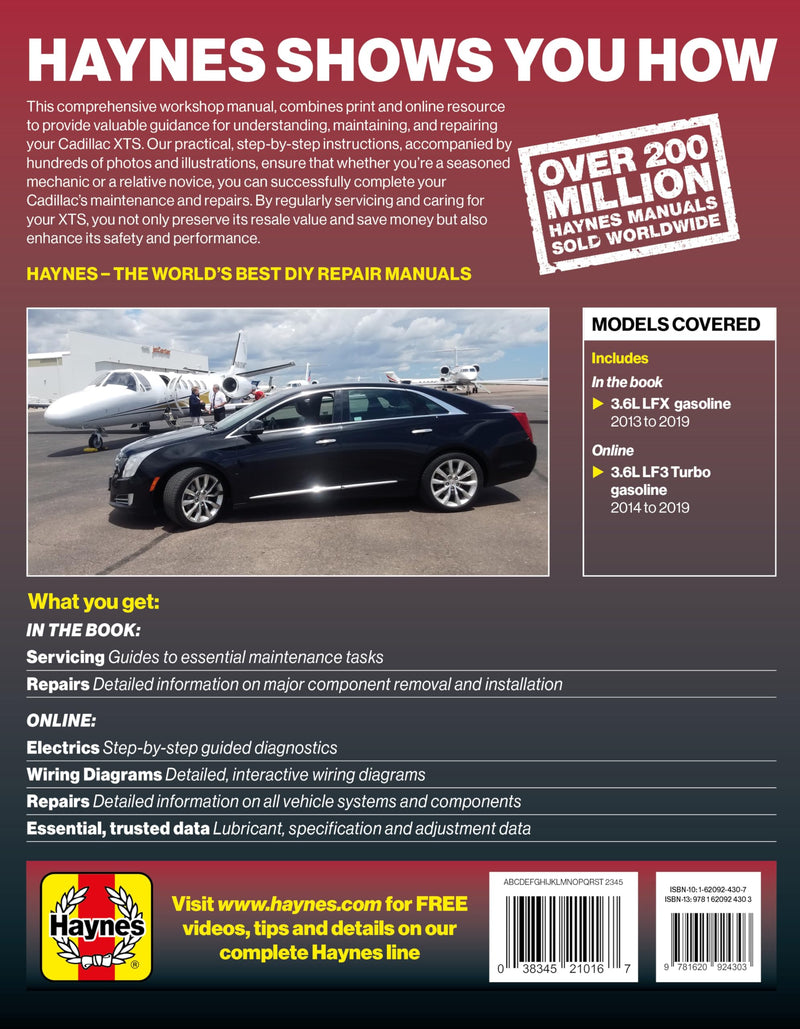Haynes Compatible for The Cadillac XTS (2013–2019) Repair Manual: Covers 3.6L LFX & 3.6L LF3 Turbo Gas Models – Maintenance, Troubleshooting, Electrical, Wiring, Step-by-Step DIY Repair Instructions