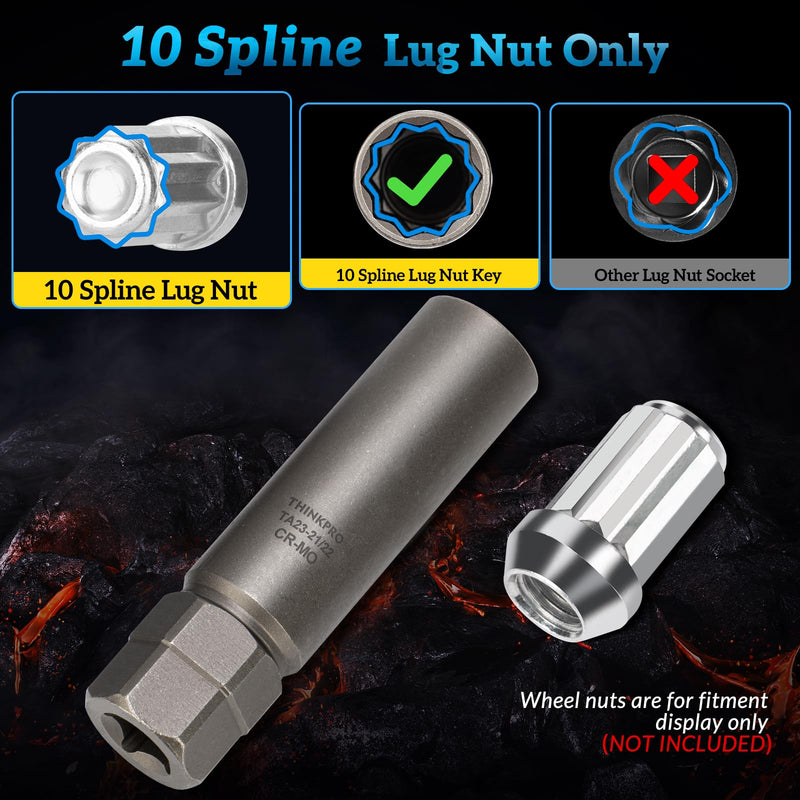 10 Spline Lug Nut Socket,Compatible with Bimecc 10 Point Socket.Dual Drive 10 Spline Lug Nut Key,Replacement for Ta20 17/19,TA20-19/21 TA23-21/22 Wheel Lock Nuts 3 Pipces