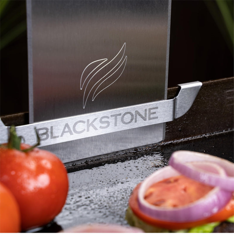 BLACKSTONE 5188 Rear Grease Gate, 3 Magnetic Hooks & Tool Holder Combo | Griddle Accessories, Stainless Steel, Barbeque Cooking Utensil Holder, Grease Guard