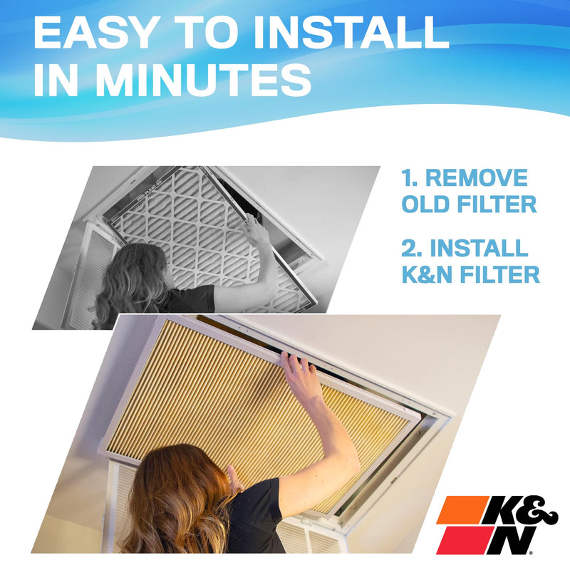 K&N 14X14X1 HVAC Furnace Air Filter, Lasts a Lifetime, Washable, Merv 11, the Last HVAC Filter You Will Ever Buy, Breathe Safely at Home or in the Office, HVC-11414 13.8" x 13.8" x 0.8"
