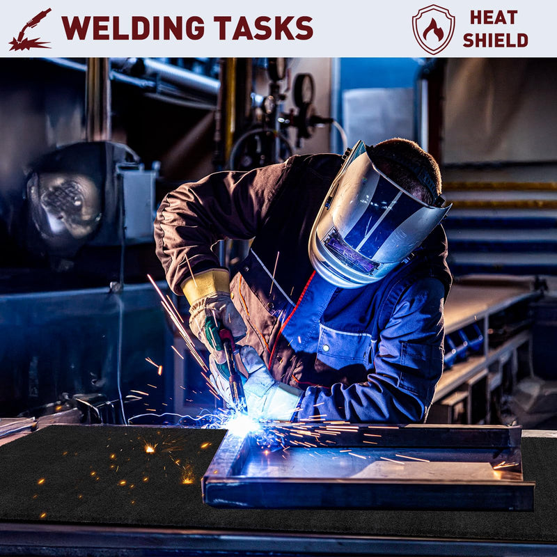 Large 40x40Inch Welding Blanket Pad Fireproof Flame Retardant Fabric for Stove Wick | 5mm Thick Carbon Felt Heat Resistant Mat for Industrial, Smoker, Soldering, Firepit, Grill & Welding Applications 40x40'' 1 PCS