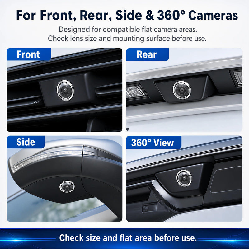 2Pcs Car Camera Lens Protector, Clear Backup Camera Cover and Lens Guard | For compatible front, rear, side and 360-degree cameras; helps shield exposed lenses from rain spots, dust, grit and scrapes