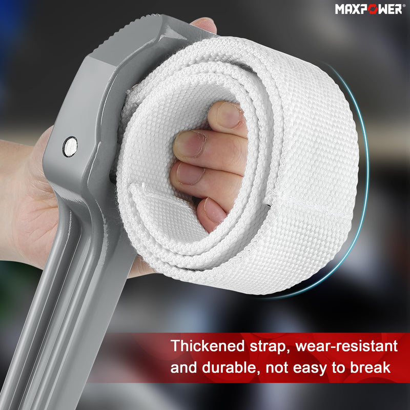 MAXPOWER Strap Wrench, 18-inch Handle Adjustable Strap Wrench, Nylon Strap Pipe Wrench for Replacing Oil Filter, Water Filter, PVC Junctions 18"