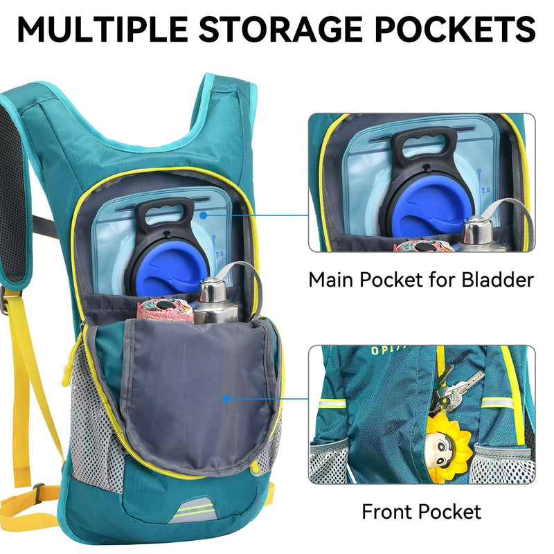  [AUSTRALIA] - Hydration Pack,Hydration Backpack with 2L Hydration Bladder Lightweight Running Water Backpack for Women Men Dark green