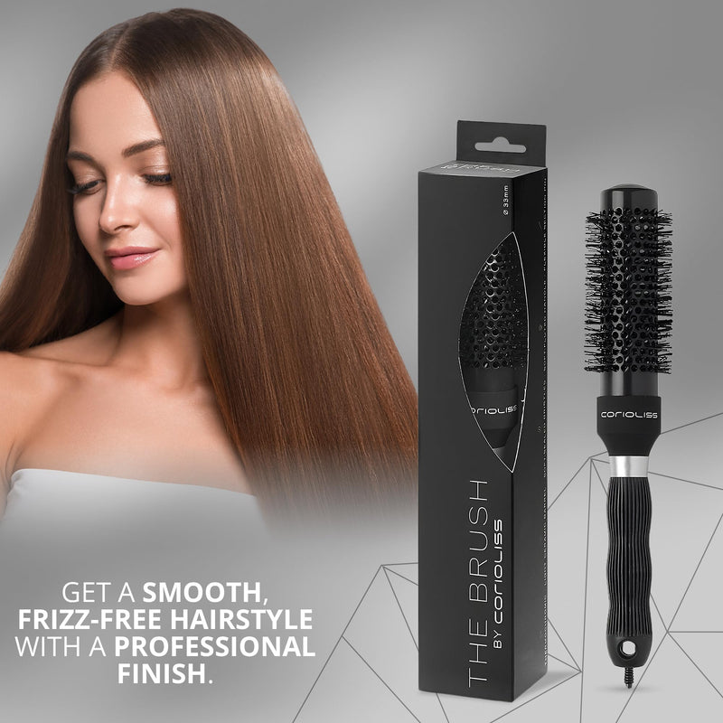 Corioliss | Hair Roller Brush for Women | Professional Hair Brush Ceramic | Ideal for Short Hair and Precise Work Styling 33 mm