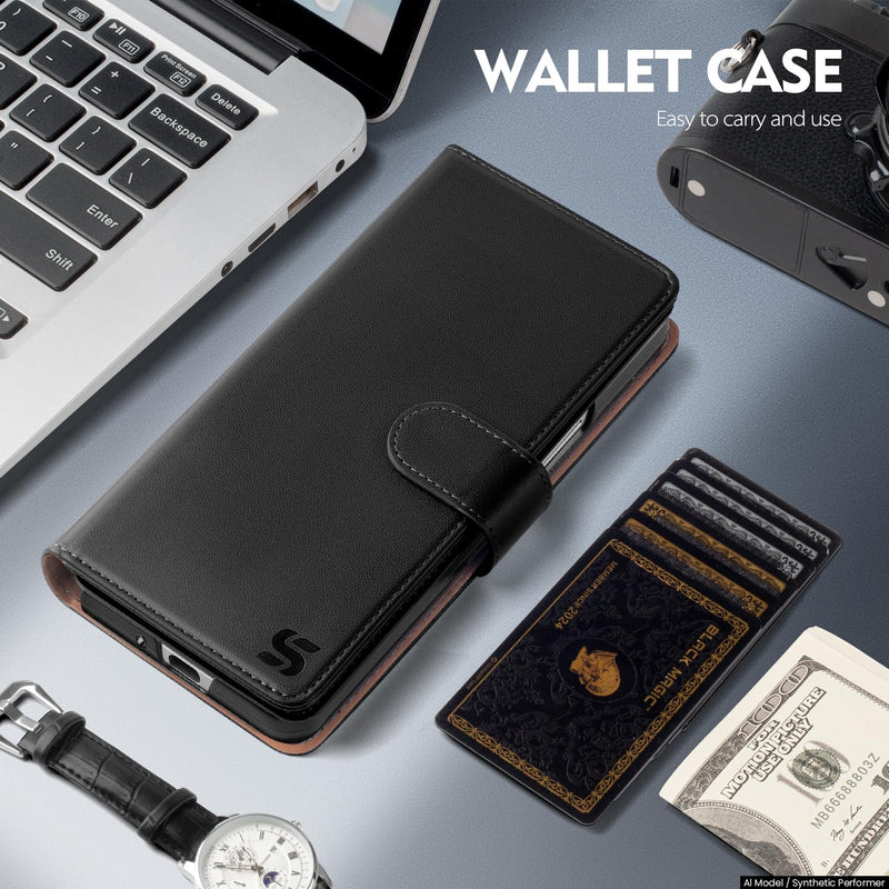 Shieldtop for Samsung Galaxy Z Fold8 Ultra Wallet Case with Credit Card Holder Slots,RFID Blocking PU Leather Flip Folio Kickstand Shockproof Cover,Women & Men Phone Case for Fold 8 Ultra,Black Black Samsung Galaxy Z Fold 8 Ultra