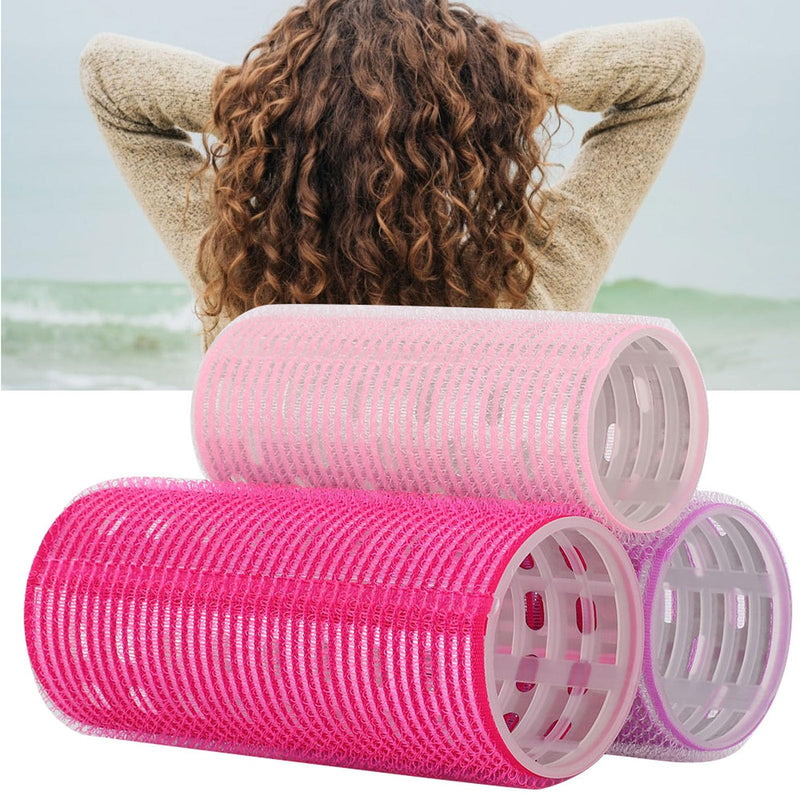  [AUSTRALIA] - 3PCS Rollers Hair Curlers Set Self Adhesive Hair Rollers Portable Grip Holding Styling Curlers Hairdressing Tool for Blowout Look Long Medium Short Thick Hair Volume