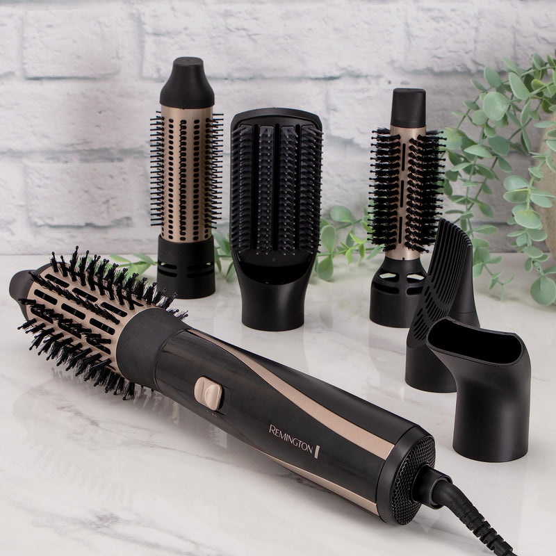 Remington Blow Dry & Style Air Styler, 6 Attachments, 1200W | For All Hair Lengths, 25mm, 38mm, 50mm Brushes, Firm Paddle Brush, Concentrator, Root Boost, 2 Heat & 2 Speed Settings