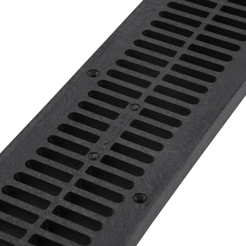 NDS 243-1 Spee-D Channel Drain Grate, 4-1/8-Inch wide X 2-Feet long, for Driveways, Patios, Pool Decks and Commercial Areas, Plastic, Black