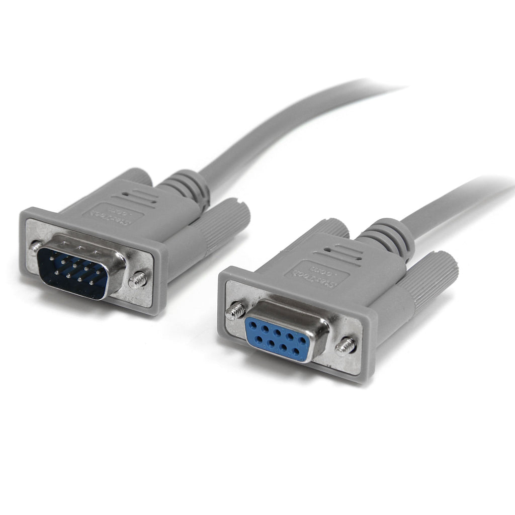 StarTech.com 10 ft DB9 RS232 Serial Null Modem Cable F/M - Null modem cable - DB-9 (M) to DB-9 (F) - 10 ft - SCNM9FM Gray